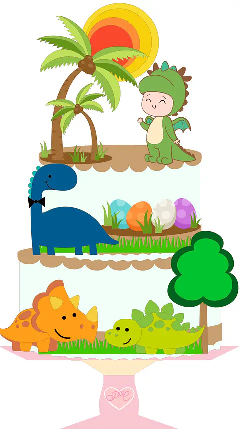 Arquivo de Corte Topo de Bolo Dino Dinossauro 13