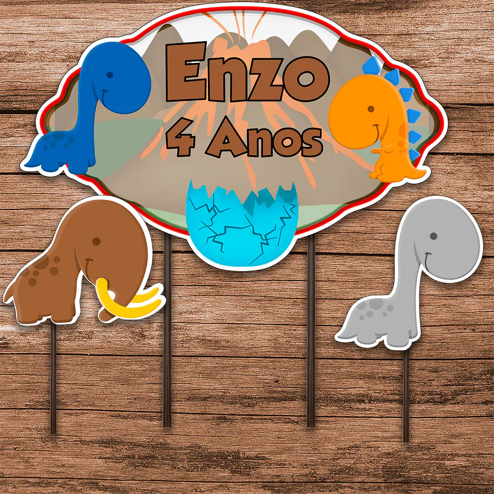 Arquivo de Corte Topo de Bolo Dino Dinossauro 12 1