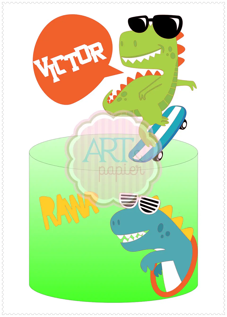 Arquivo de Corte Topo de Bolo Dino Dinossauro 5 1