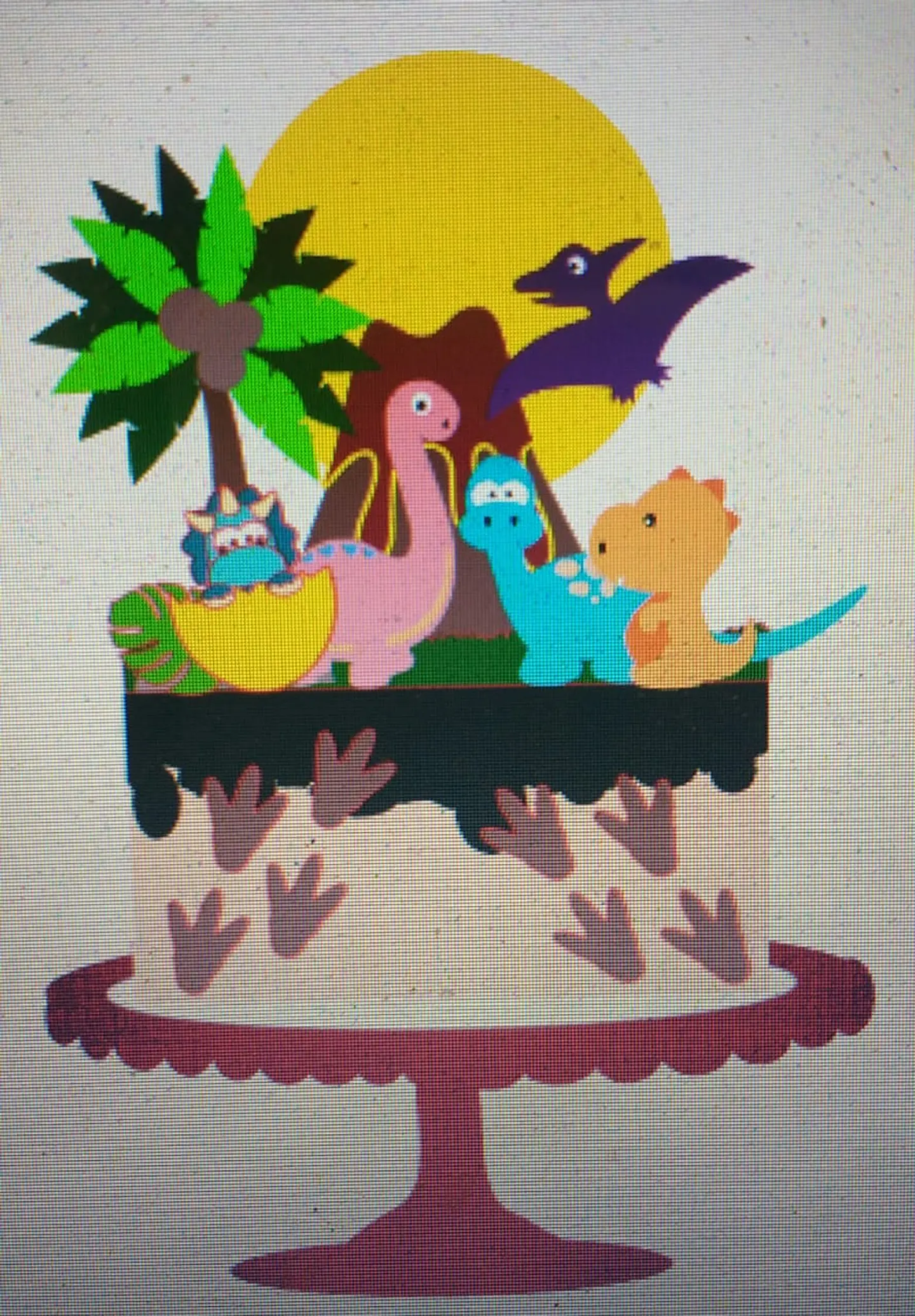 Arquivo de Corte Topo de Bolo Dino Dinossauro 4 1
