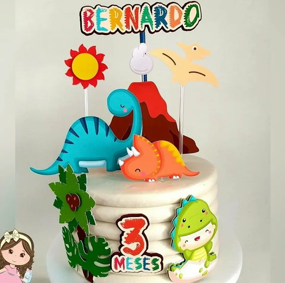 Arquivo de Corte Topo de Bolo Dino Dinossauro 2 1