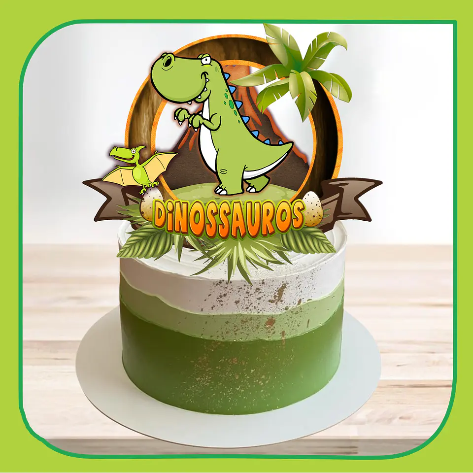 Arquivo de Corte Topo de Bolo Dino Dinossauro 33 1