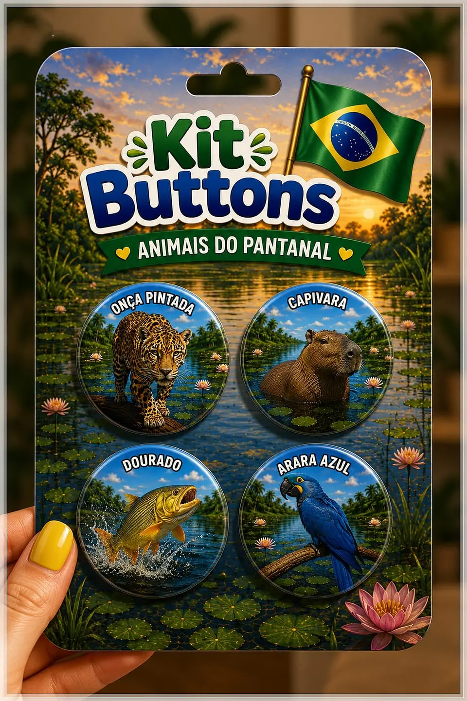 Arquivo de Corte Buttons Animais do Pantanal Baby 1