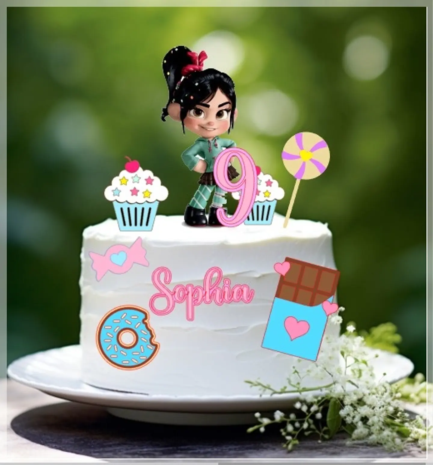 Arquivo de Corte Topo de Bolo Vanellope Detona Ralph 4 1
