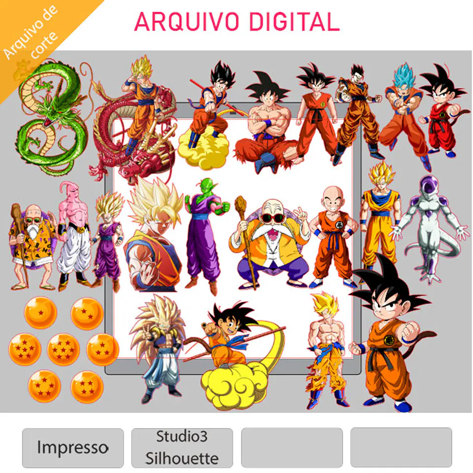 Arquivo de Corte Topo de Bolo Dragon Ball 16 1
