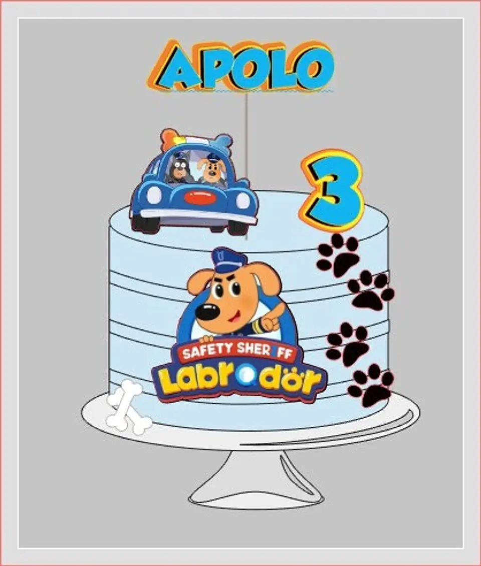 Arquivo de Corte Topo de Bolo Detetive Labrador 2 1