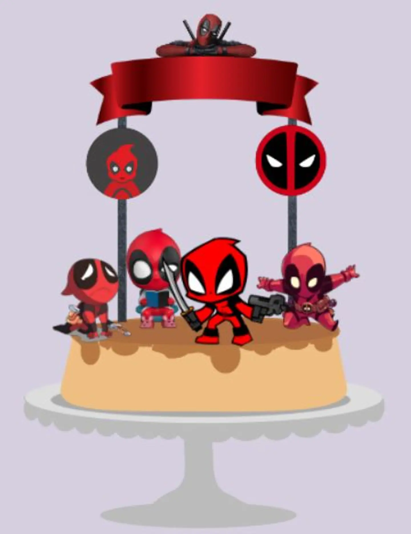 Arquivo de Corte Topo de Bolo Deadpool Cute 2 1