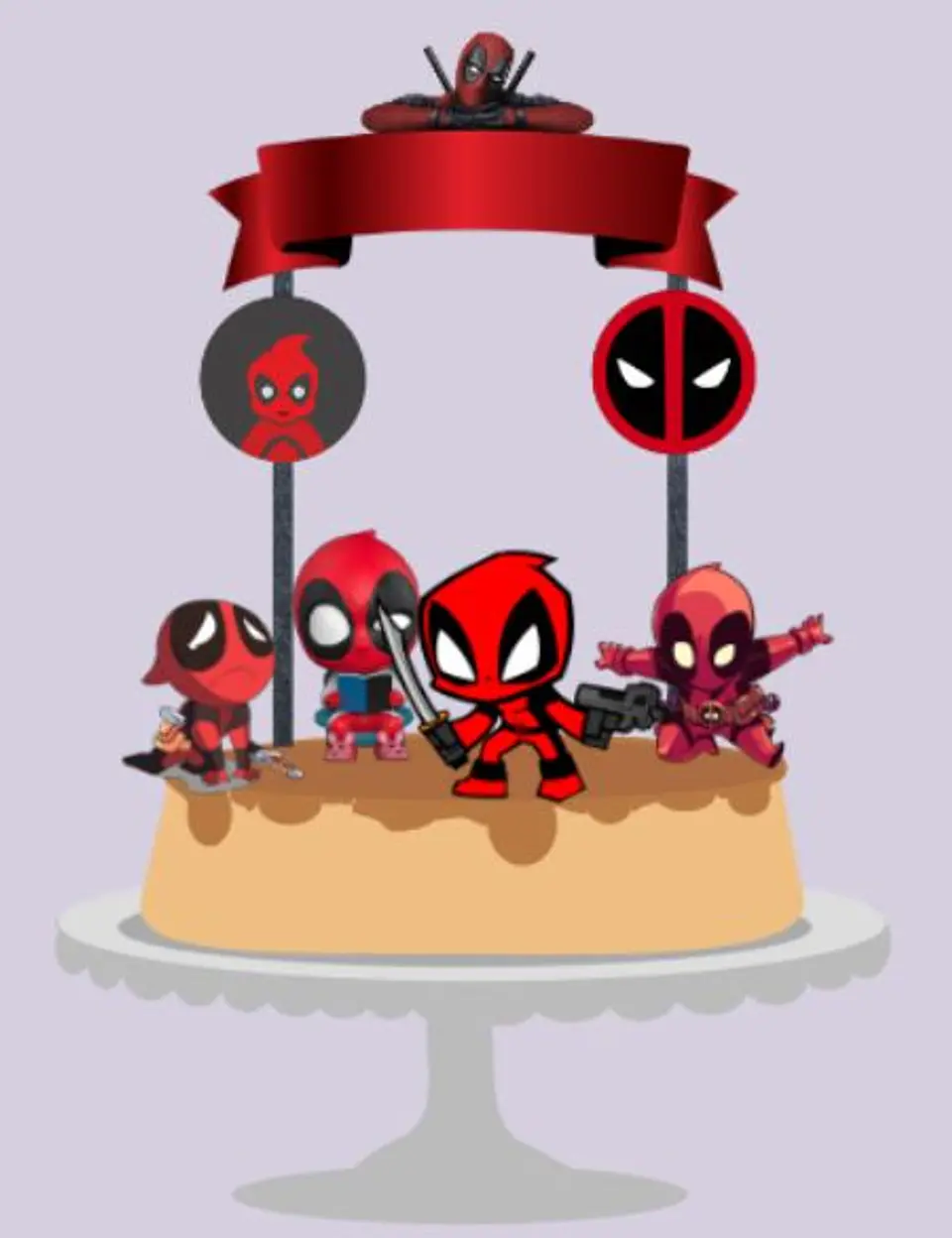 Arquivo de Corte Topo de Bolo Deadpool Cute 2 1