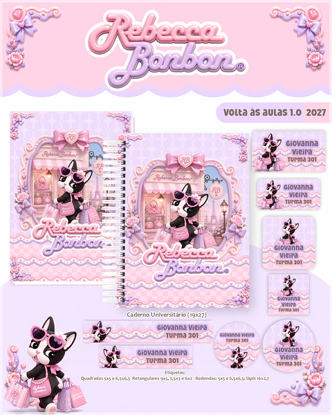 Encadernação - Coleção Escolar 1.0 Rebecca Bonbon 2D