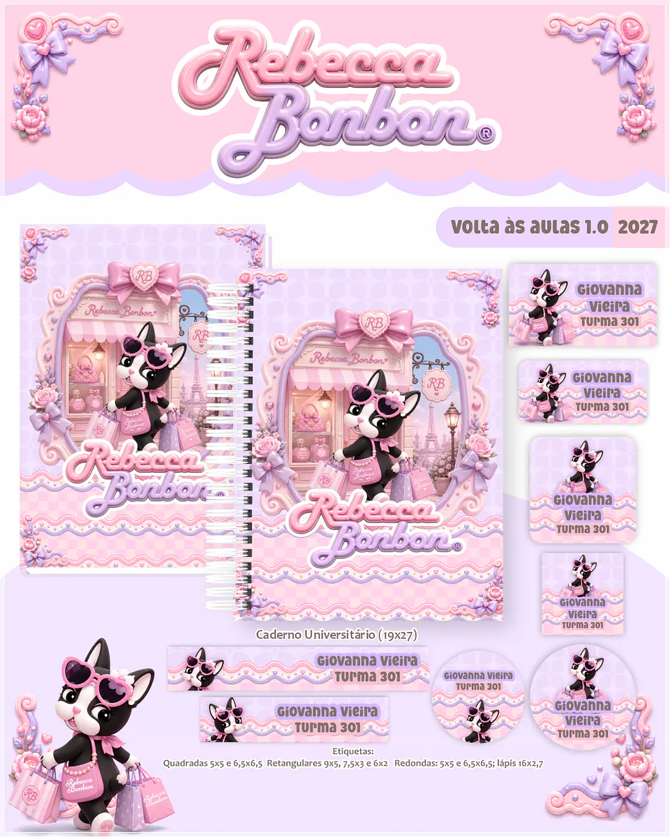 Encadernação - Coleção Escolar 1.0 Rebecca Bonbon 2D 1