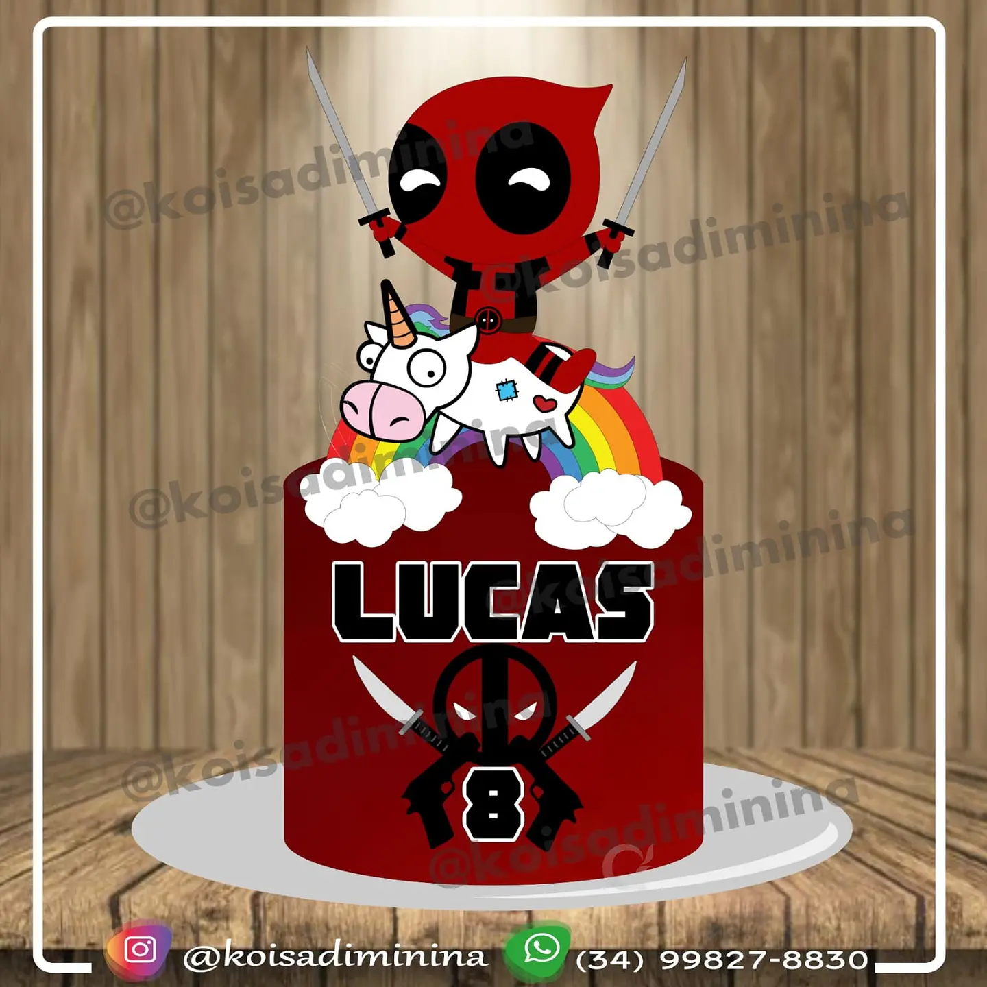 Arquivo de Corte Topo de Bolo Deadpool Cute 4 1