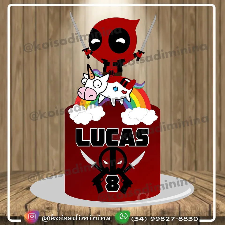 Arquivo de Corte Topo de Bolo Deadpool Cute 4 1