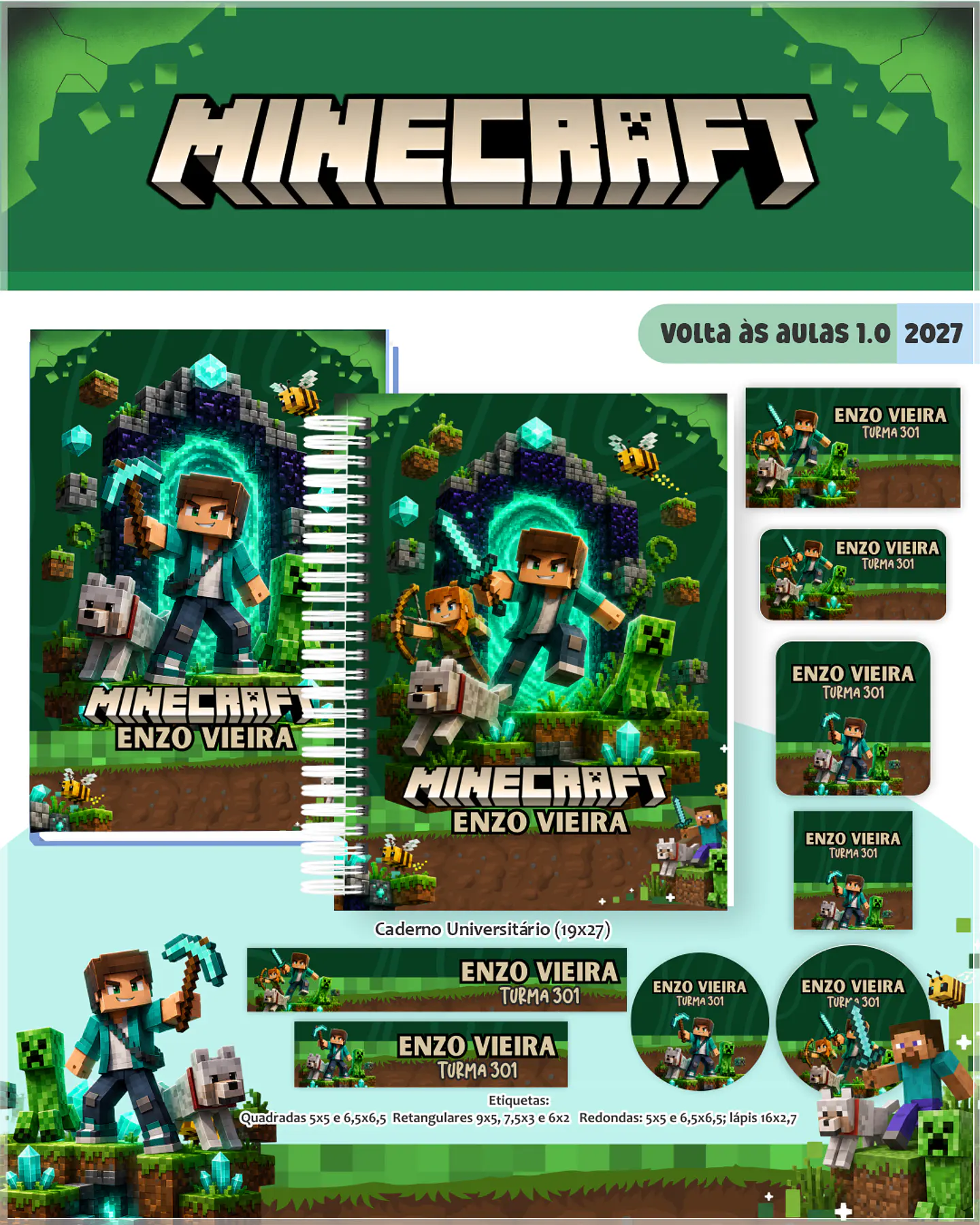 Encadernação - Coleção Escolar 1.0 Minecraft 1