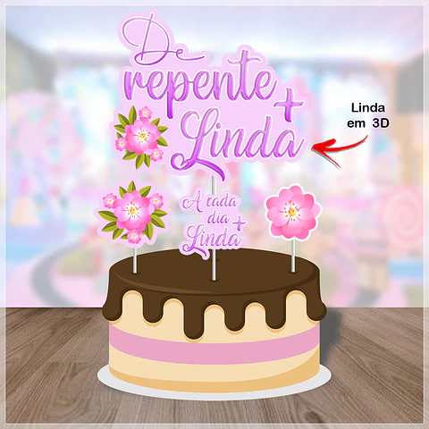 Arquivo de Corte Topo de Bolo De Repente + Linda 4