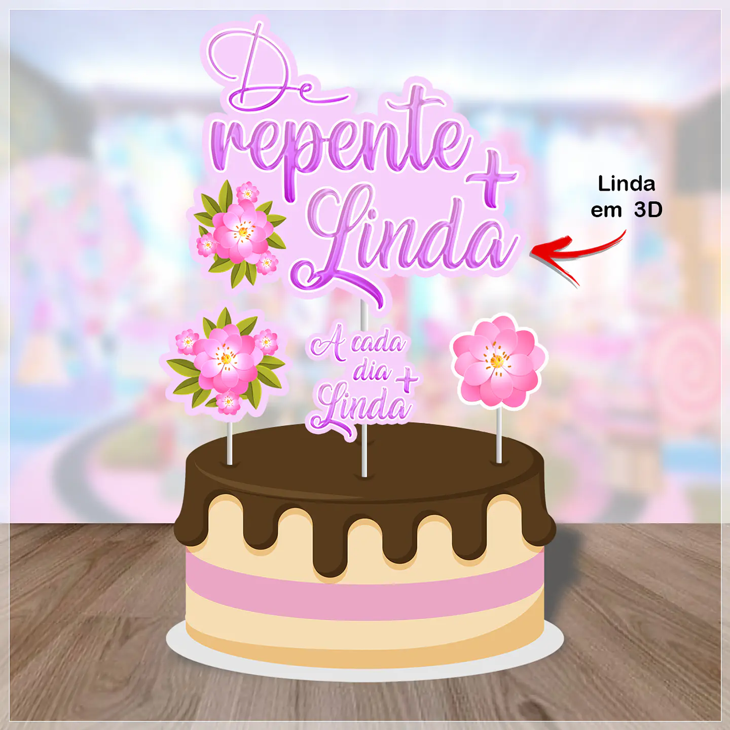 Arquivo de Corte Topo de Bolo De Repente + Linda 4 1