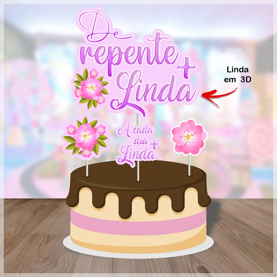 Arquivo de Corte Topo de Bolo De Repente + Linda 4 1