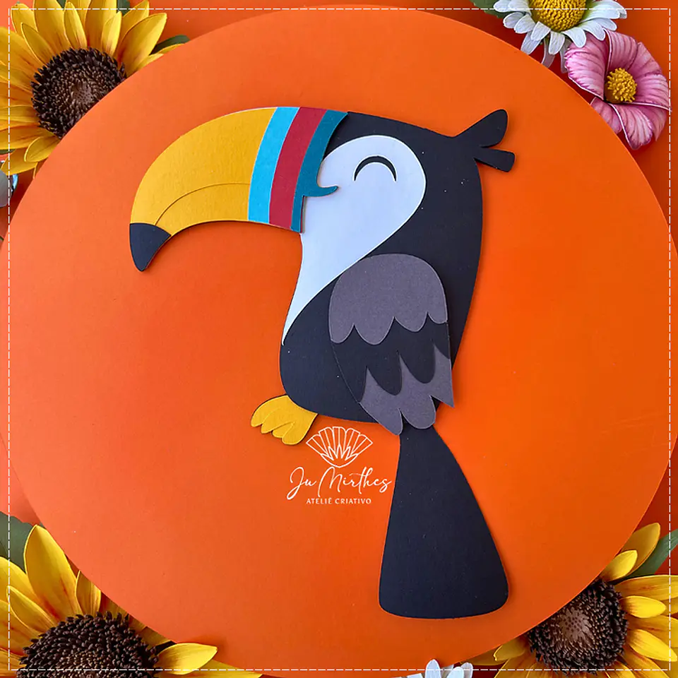 Arquivo de Corte Topo de Bolo Tucano Pássaros 12 1