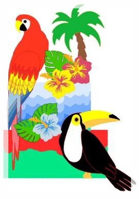 Arquivo de Corte Topo de Bolo Tucano Pássaros 9