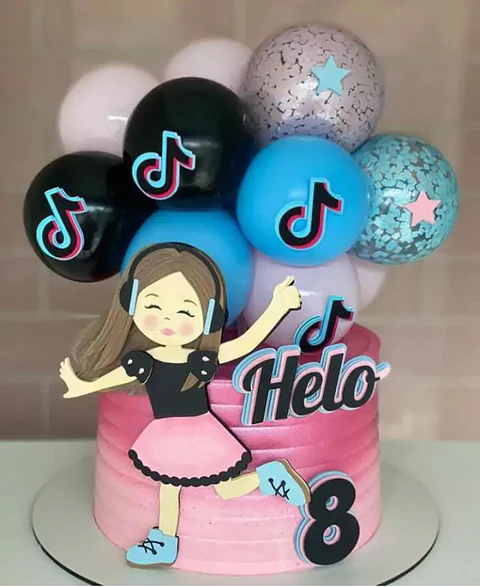 Arquivo de Corte Topo de Bolo TikTok Tik Tok 30