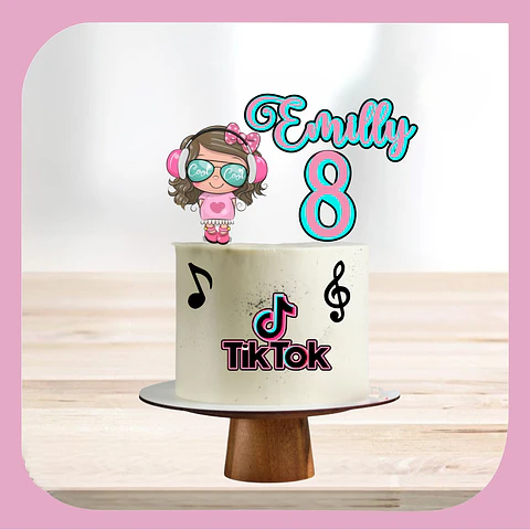 Arquivo de Corte Topo de Bolo TikTok Tik Tok 29