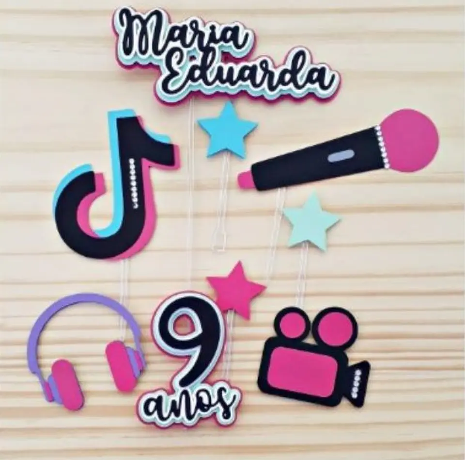 Arquivo de Corte Topo de Bolo TikTok Tik Tok 21 1