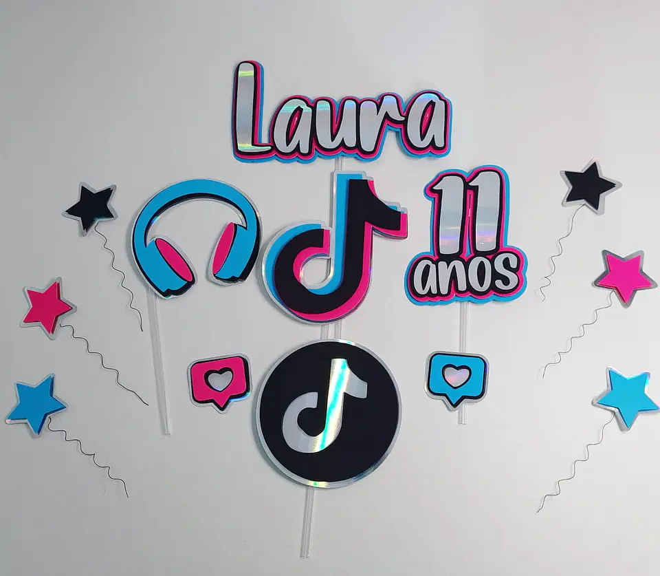 Arquivo de Corte Topo de Bolo TikTok Tik Tok 19 1