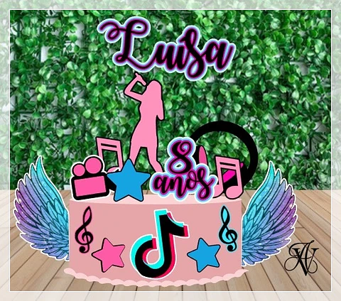 Arquivo de Corte Topo de Bolo TikTok Tik Tok 10
