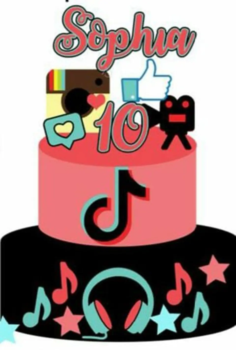 Arquivo de Corte Topo de Bolo TikTok Tik Tok 4 1
