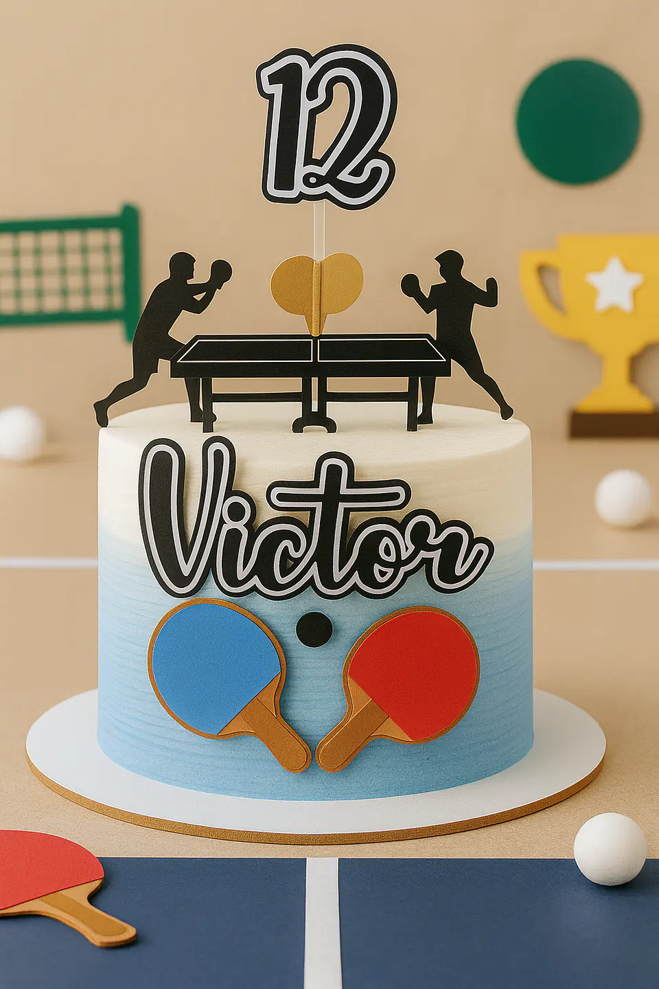 Arquivo de Corte Topo de Bolo Tenis de Mesa Ping Pong 1 1