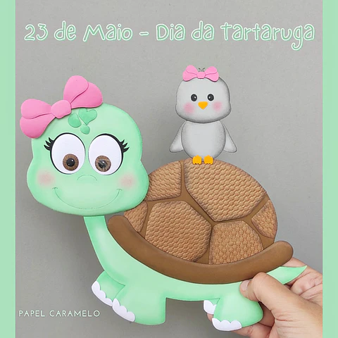 Arquivo de Corte Topo de Bolo Tartaruga Tartaruguinha 2