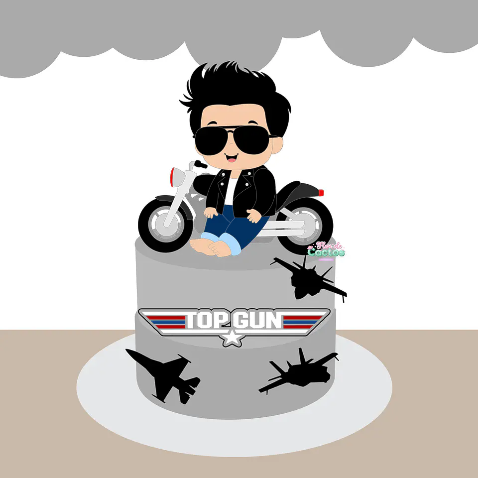 Arquivo de Corte Topo de Bolo Top Gun 3 1