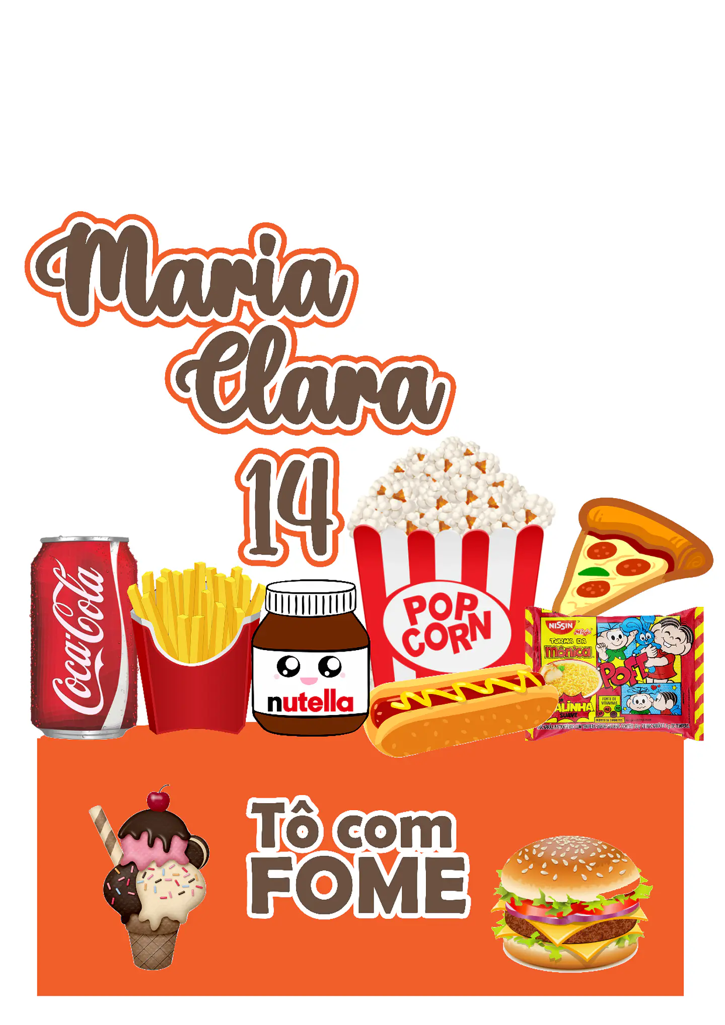 Arquivo de Corte Topo de Bolo Tô com Fome 1 1