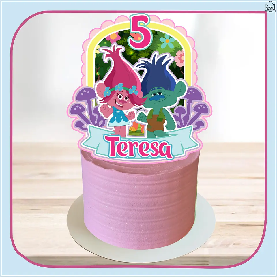 Arquivo de Corte Topo de Bolo Trolls 7 1