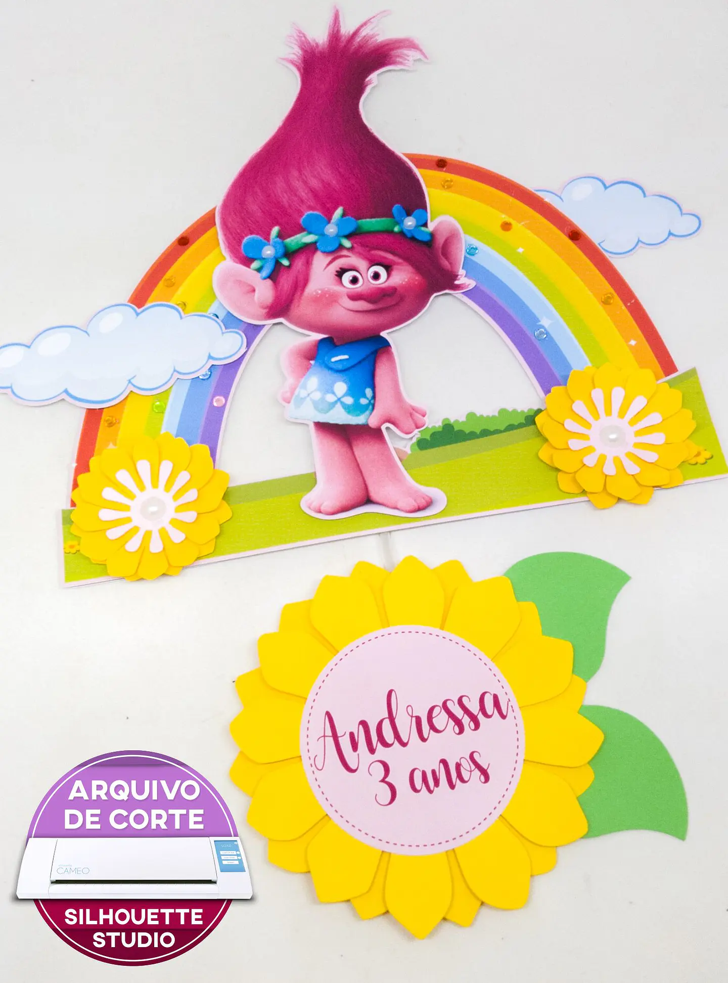 Arquivo de Corte Topo de Bolo Trolls 2 1
