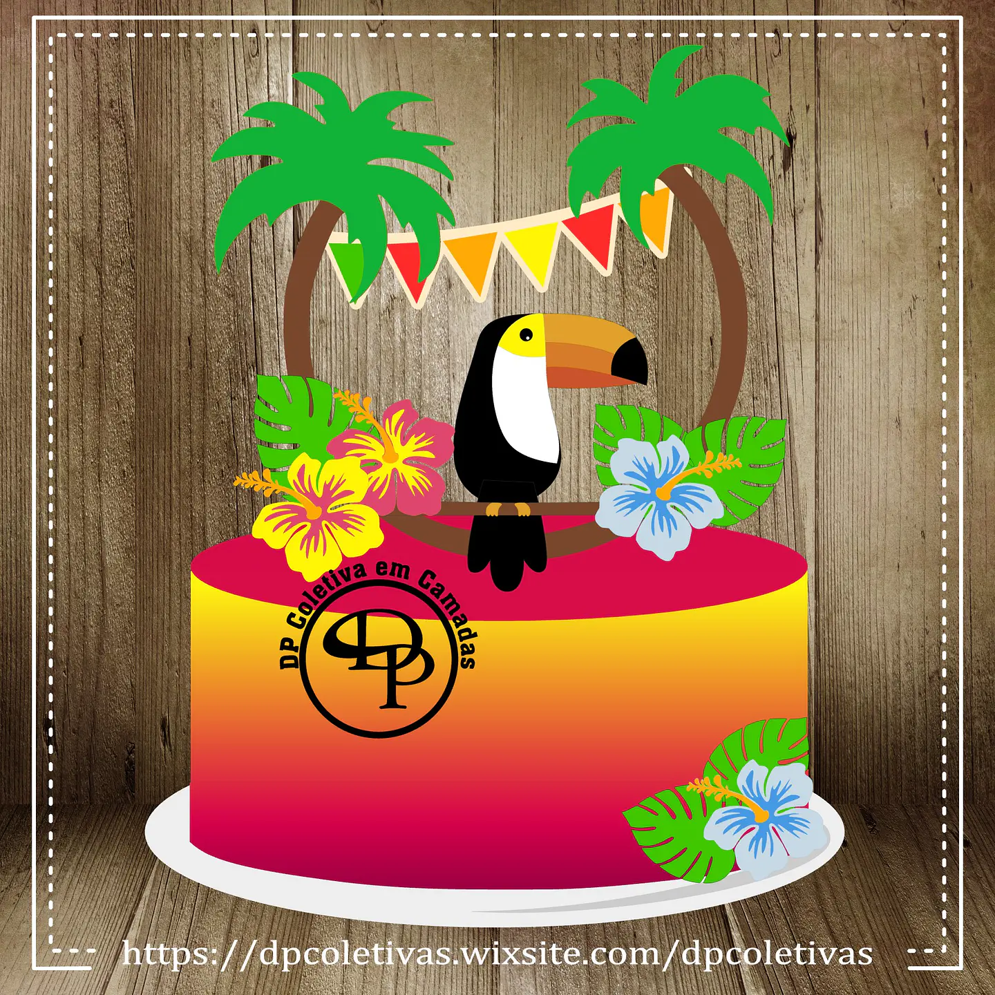 Arquivo de Corte Topo de Bolo Tropical 10 1