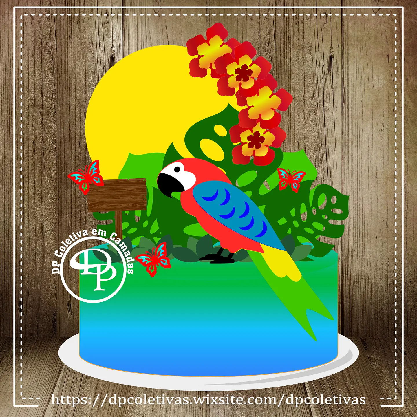 Arquivo de Corte Topo de Bolo Tropical 4 1