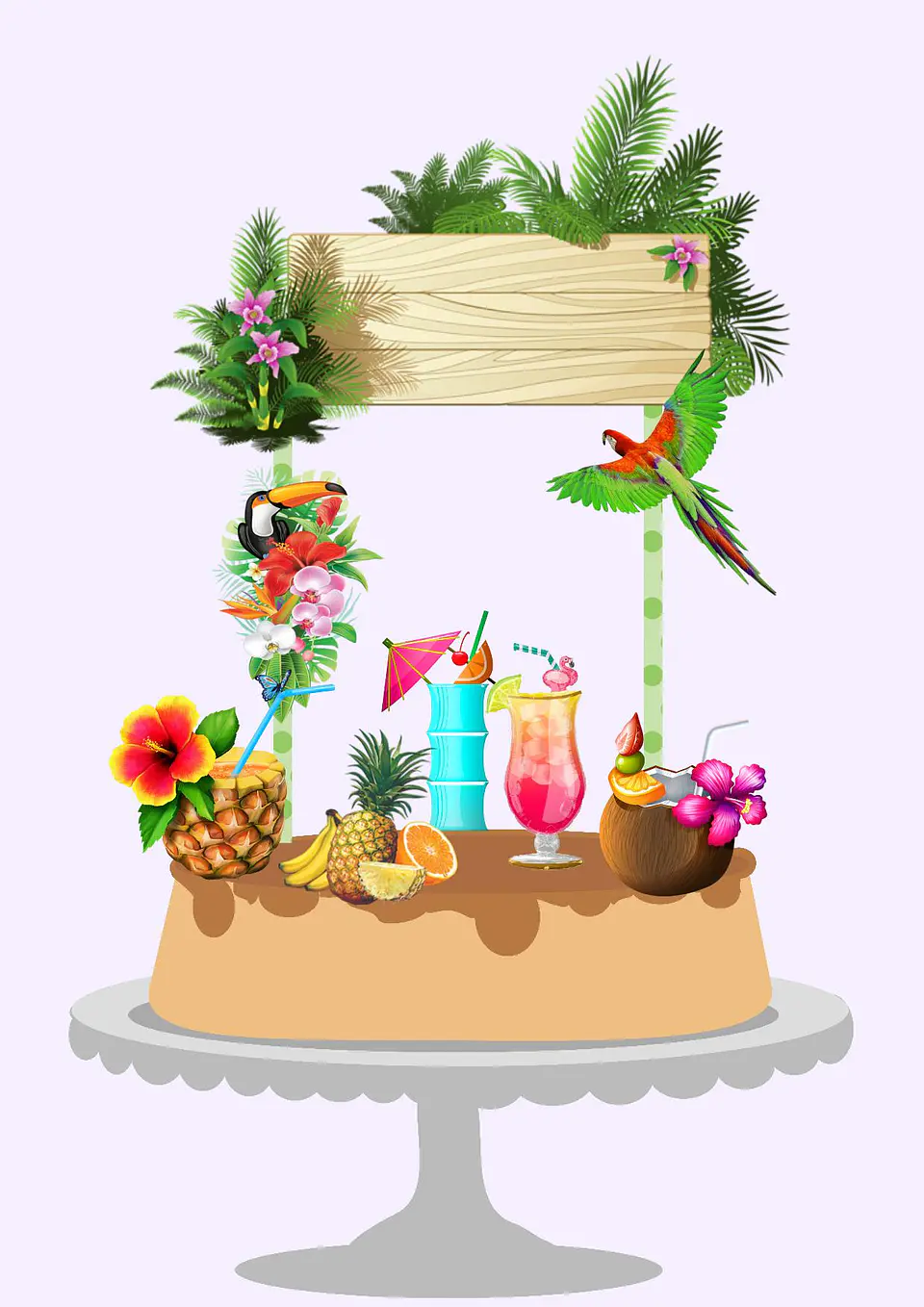 Arquivo de Corte Topo de Bolo Tropical 1 1