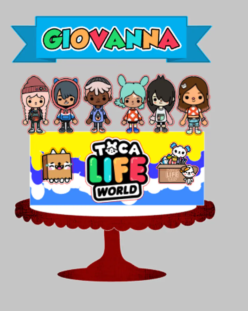 Arquivo de Corte Topo de Bolo Toca Life World 2 1