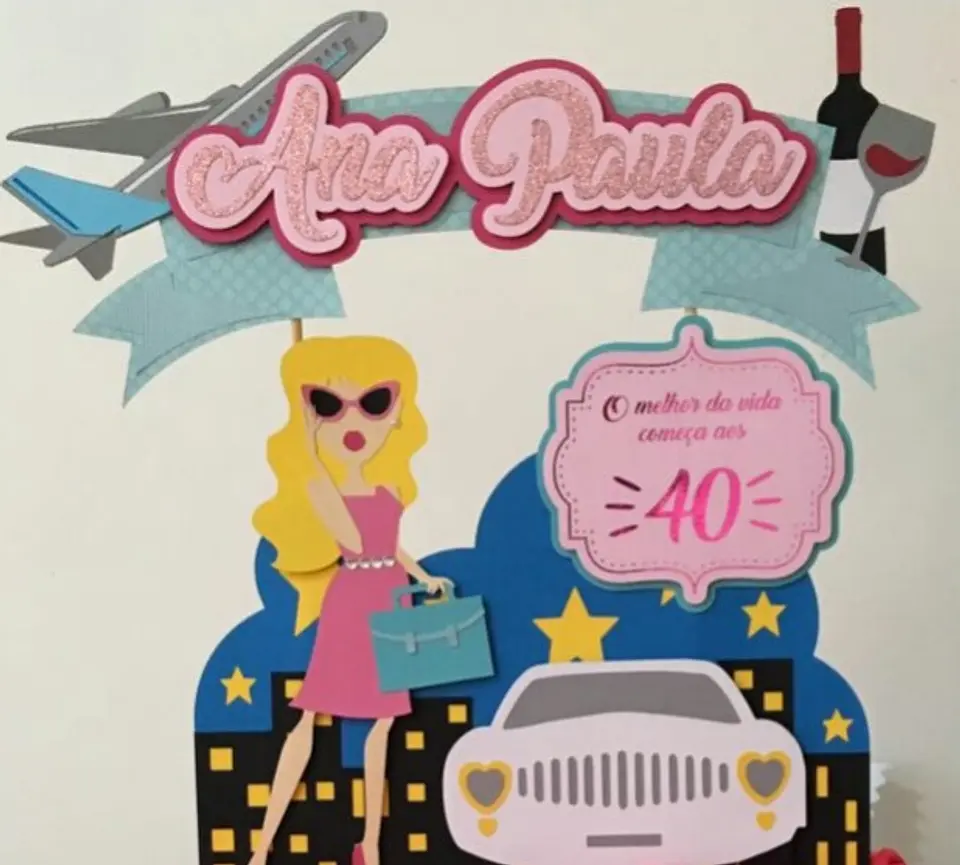 Arquivo de Corte Topo de Bolo 40 Anos Quarentei 40Tei 7 1
