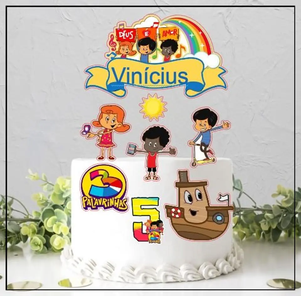 Arquivo de Corte Topo de Bolo 3 Palavrinhas 4 1