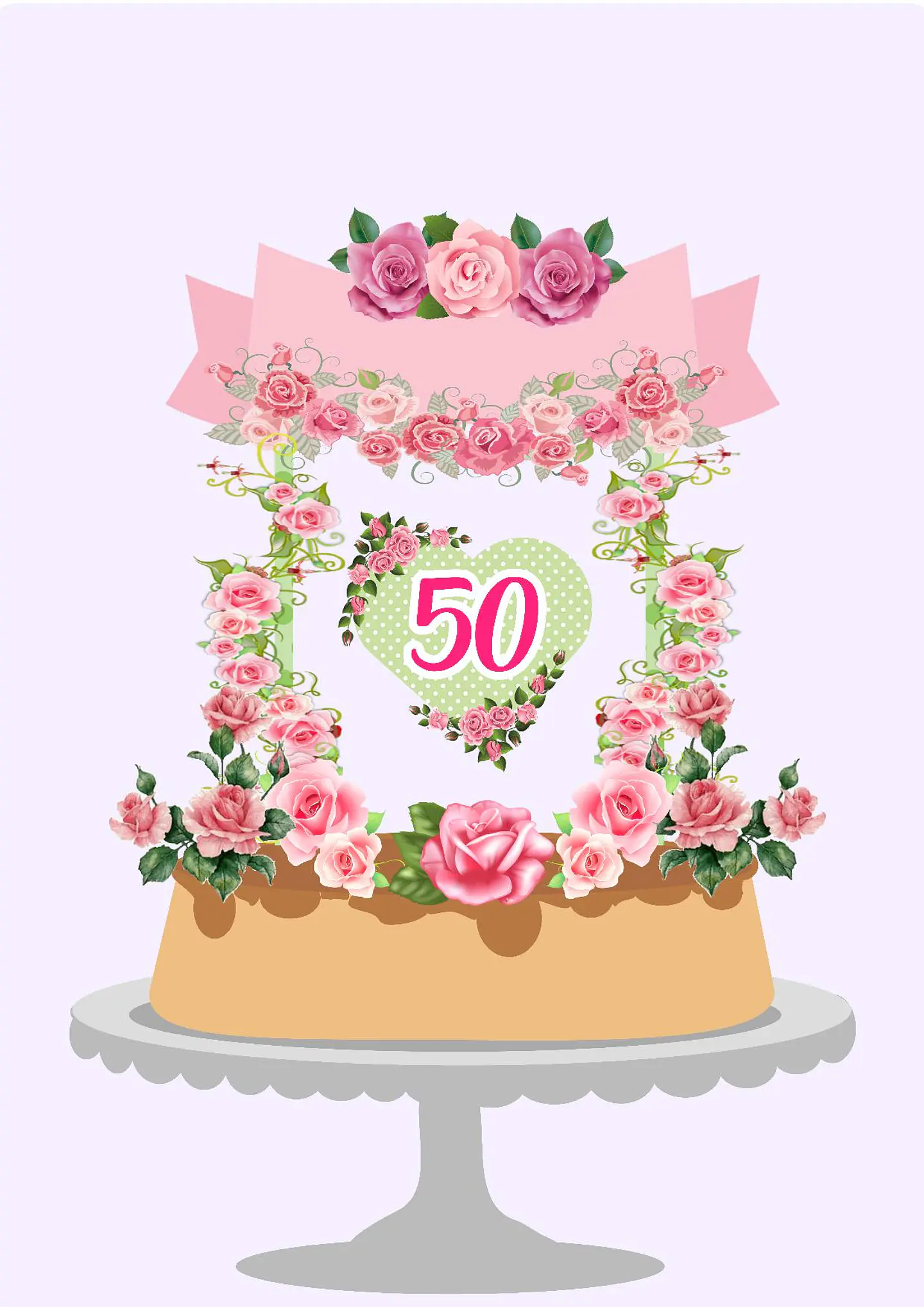 Arquivo de Corte Topo de Bolo 50 Anos Floral 4 1