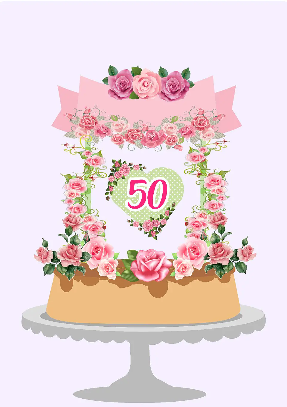 Arquivo de Corte Topo de Bolo 50 Anos Floral 4 1