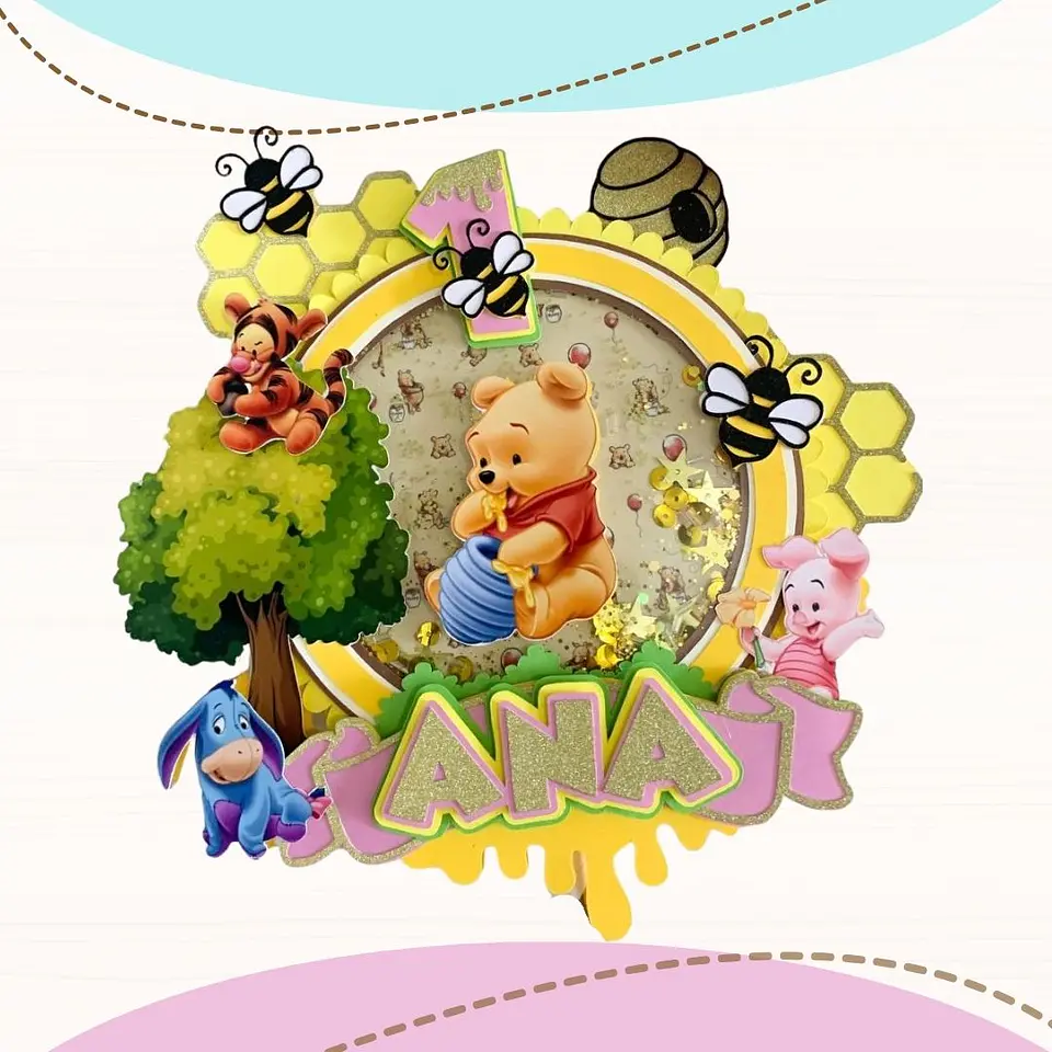 Arquivo de Corte Topo de Bolo Ursinho Pooh 33 1