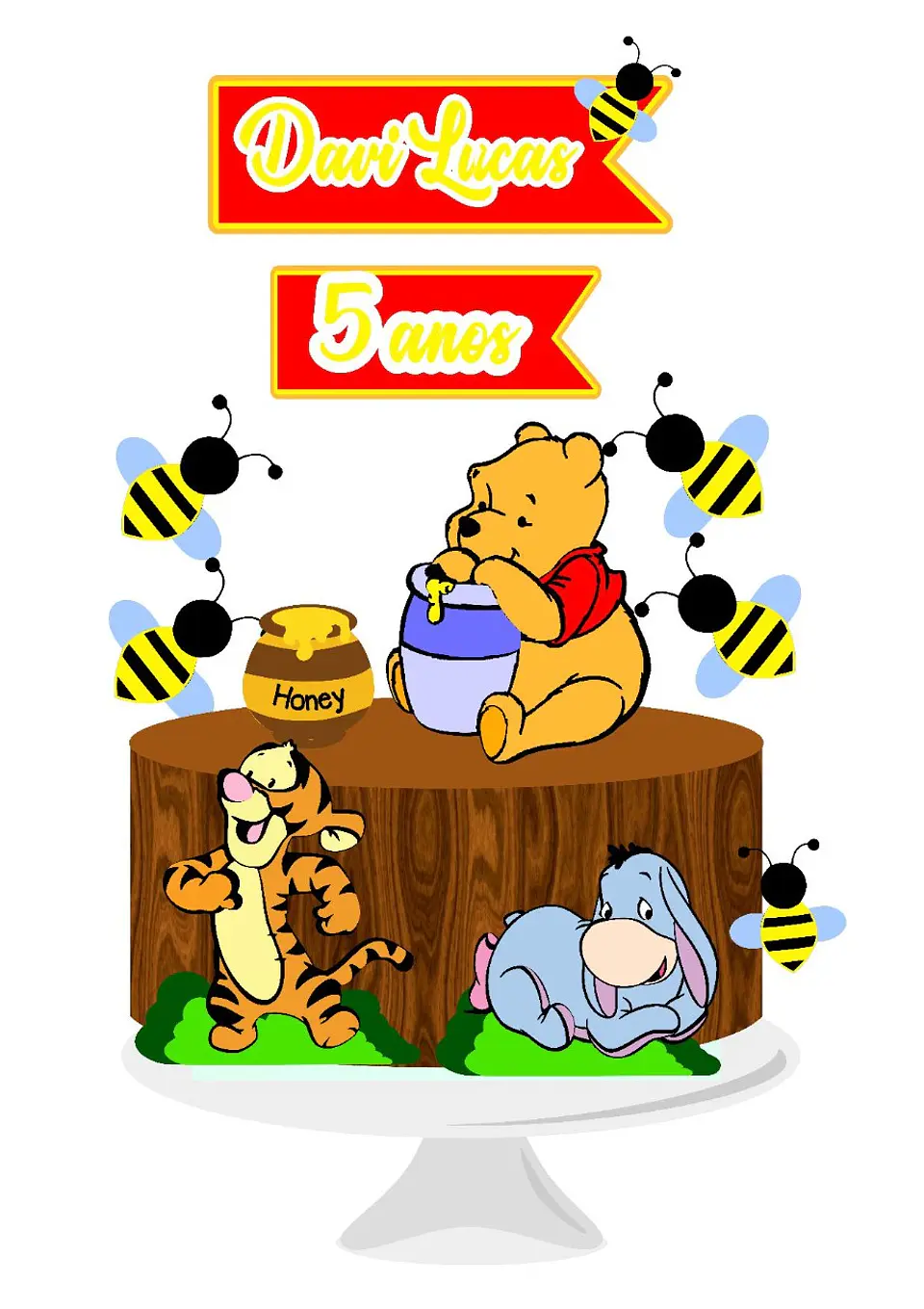 Arquivo de Corte Topo de Bolo Ursinho Pooh 27 1