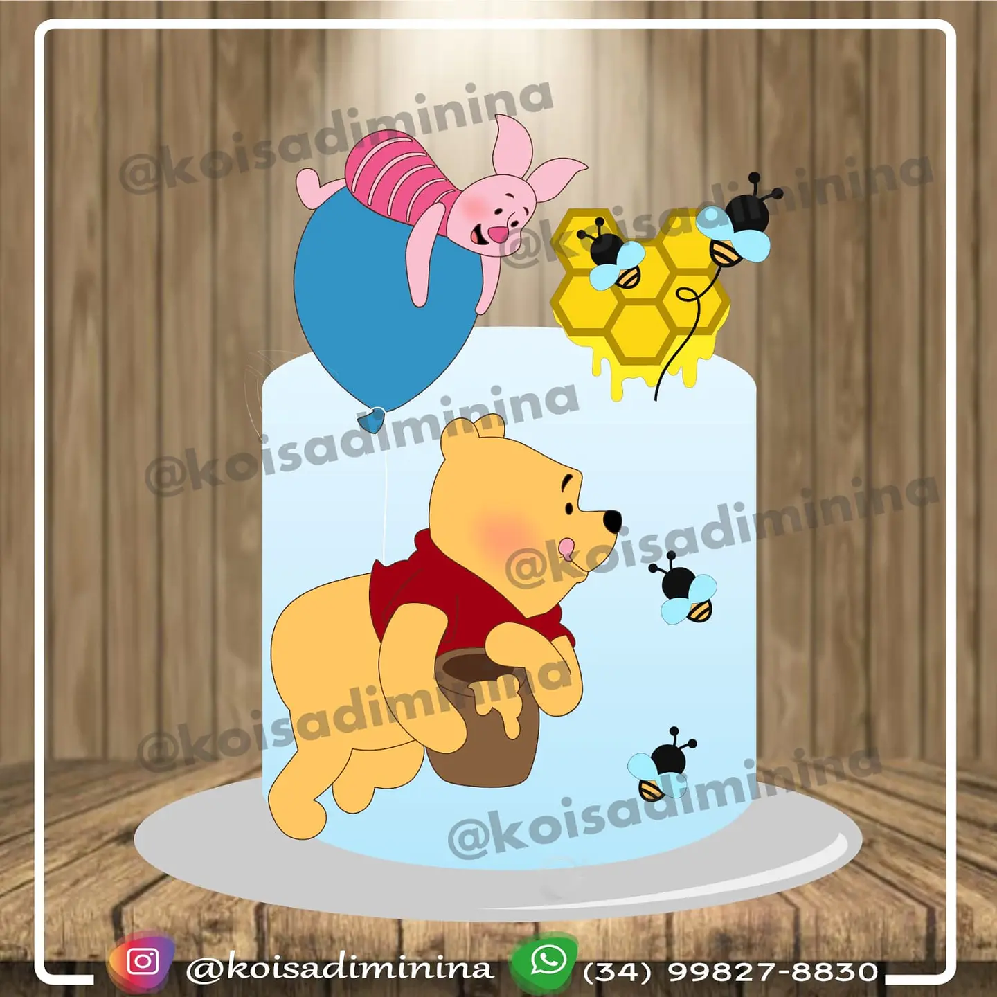 Arquivo de Corte Topo de Bolo Ursinho Pooh 8 1