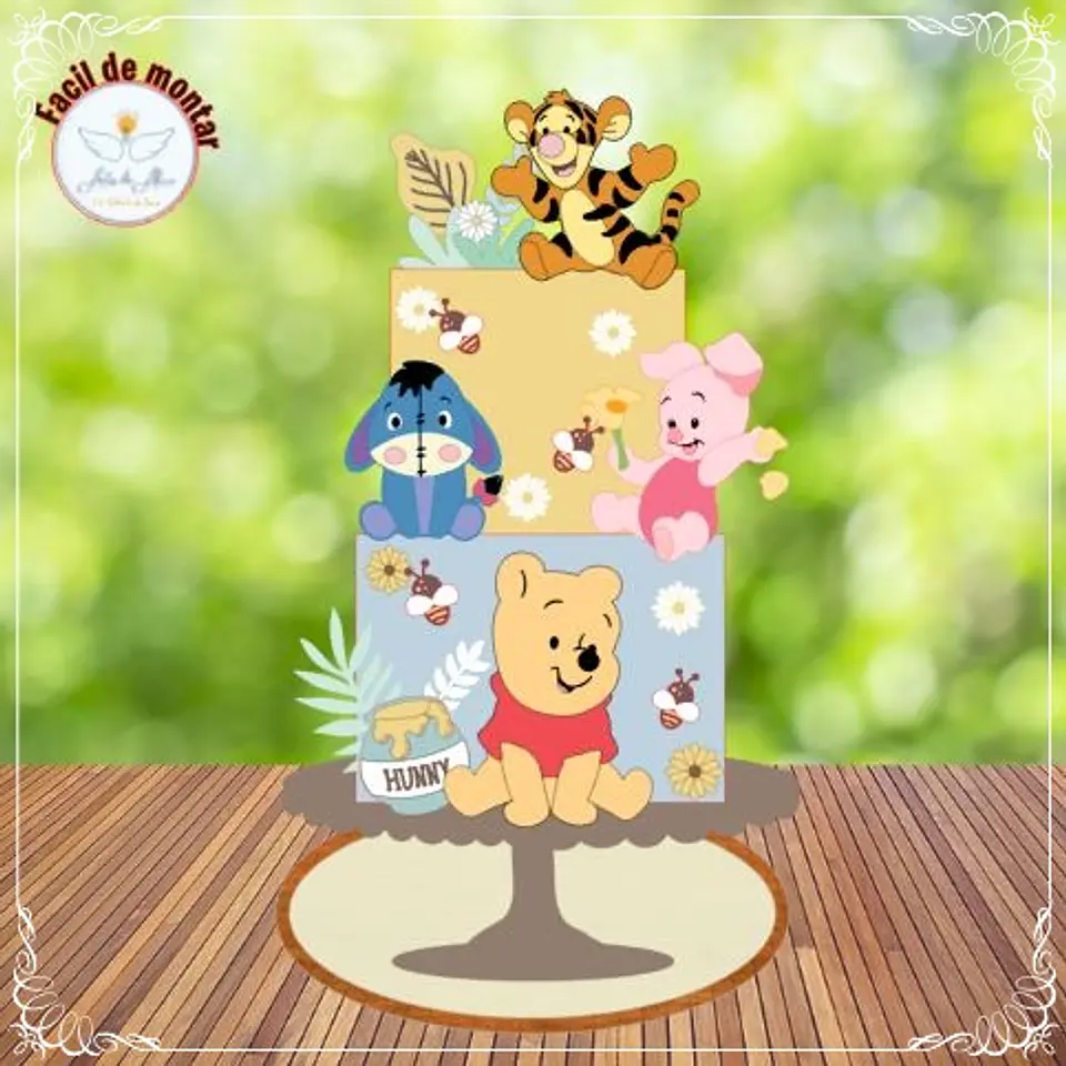 Arquivo de Corte Topo de Bolo Ursinho Pooh 6 1