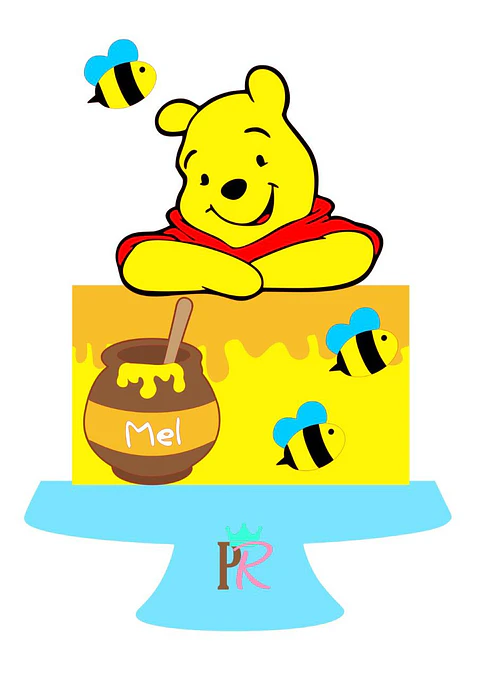 Arquivo de Corte Topo de Bolo Ursinho Pooh 3