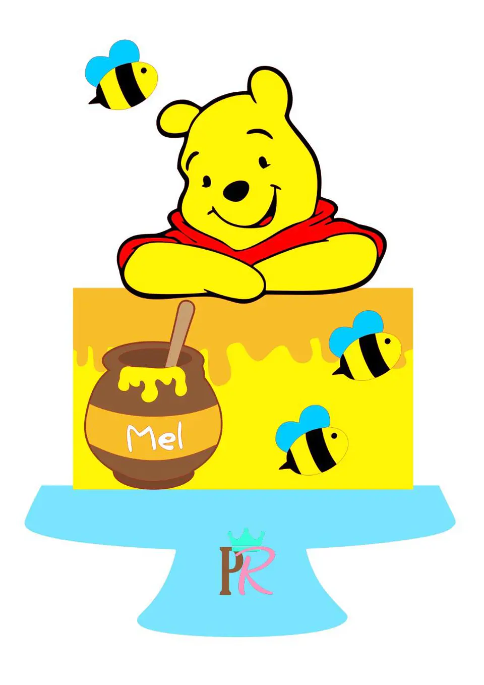 Arquivo de Corte Topo de Bolo Ursinho Pooh 3 1