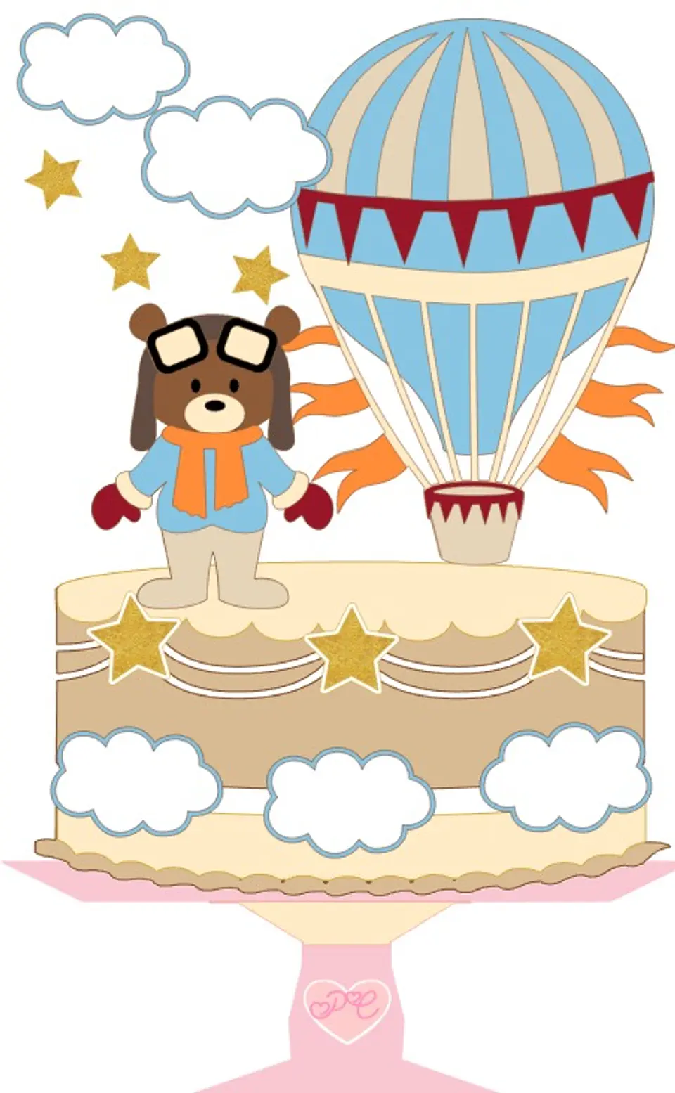 Arquivo de Corte Topo de Bolo Ursinho Baloeiro 11 1