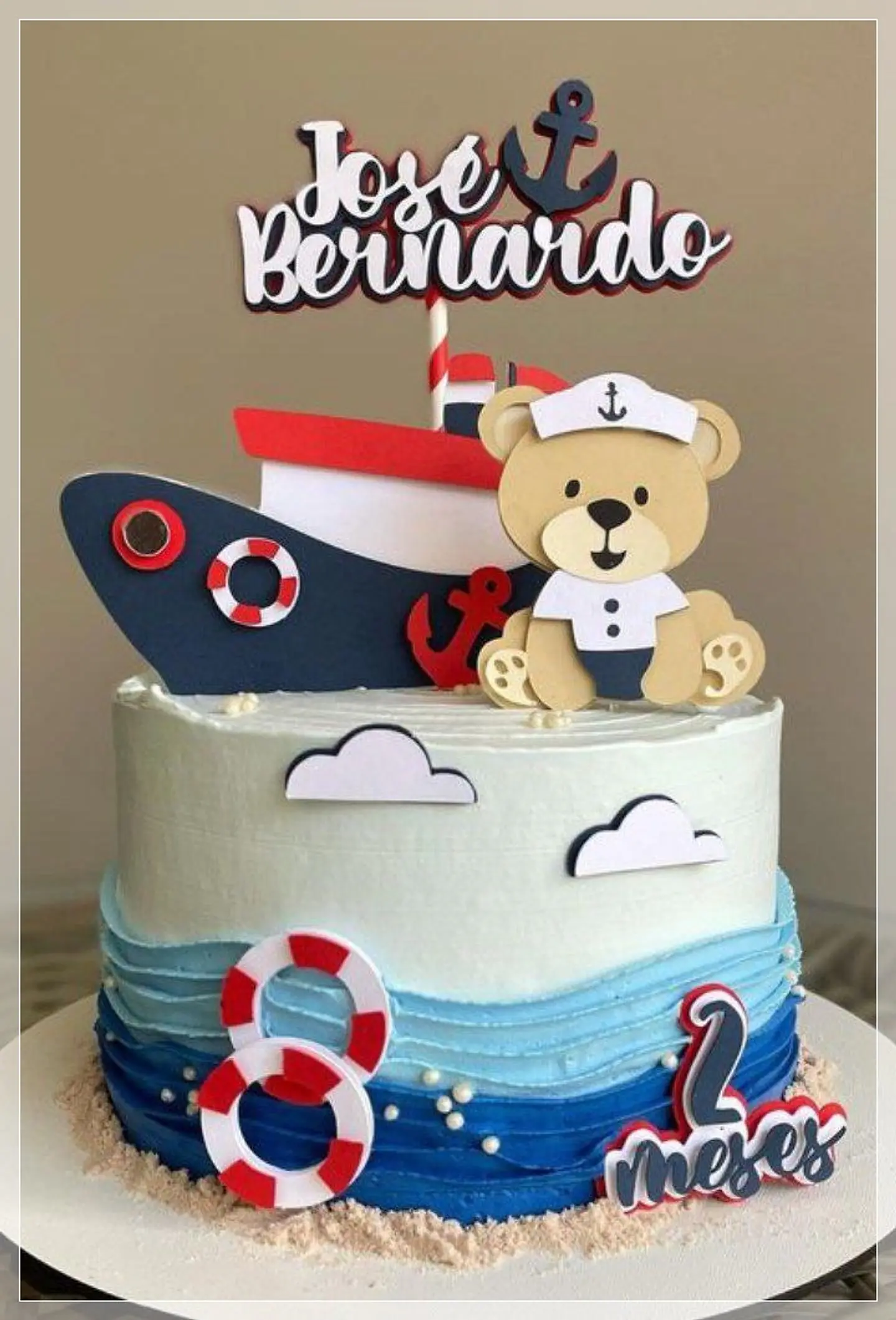 Arquivo de Corte Topo de Bolo Ursinho Marinheiro 7 1